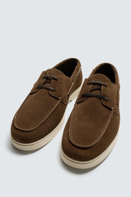 CASUAL LEATHER DECK SHOES - Zara фото 5