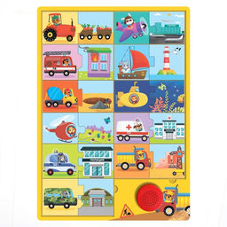 Пазл деревянный с чипом Парные пазлы. Транспорт