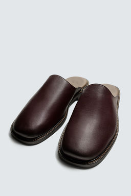 ZUECO PIEL / Rojo Burdeos - Zara фото 5