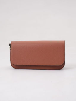 Сумка кожаная багет Deboro 30138 коричневый камень