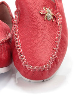 07-D303R RED Мокасины женские (натуральная кожа) - No name фото 14