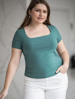 VILATTE / Футболка из премиального хлопка с эластаном  фото 12