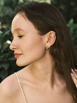 Набор серьги и каффа 3 шт. Минимализм тренд, цвет серебро