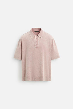WASHED BOUCLE KNIT POLO SHIRT - Zara фото 7