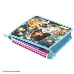 Папка для школьных тетрадей пластиковая Феникс+, арт. 69296/ 12 ШАТЕНКА С СОБАЧКОЙ (полипропилен, формат А5, 23.3x20х6.5 см, 1 отделение (-я), молния, дно с расширением, УФ-печать)