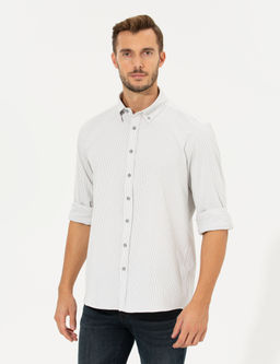 A__k Gri Slim Fit Uzun Kollu G_mlek