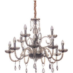 Люстра подвесная в стиле барокко "Alfa Mobili" 12*40Вт Е14 ZF-8206-8+4 со стеклянными основаниями