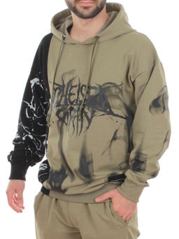 2608 GREEN/BLACK Толстовка мужская (75% хлопок, 20% полиэстер, 5% спандекс)