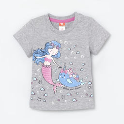 CRB wear/CSNG 62751-11-280 Футболка для девочки, светло-серый меланж/Ex.Cherubino фото 2