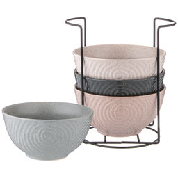 НАБОР САЛАТНИКОВ ИЗ 4 ШТ. НА МЕТАЛ-ОЙ ПОДСТАВКЕ КОЛЛЕКЦИЯ PASTEL 15*7,5 СМ, 700МЛ - Lefard фото 3