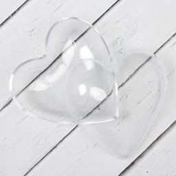 Заготовка - подвеска, раздельные части «Сердце», размер собранной — 8×8×4.5 см