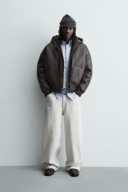 DOUBLE-FACED LEATHER EFFECT JACKET