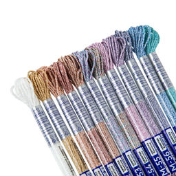 Нитки для вышивания Gamma мулине NM металлик 100% полиэстер 12 x 6 м