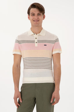 Erkek Slim Fit Polo Yaka Vizon Ti__rt