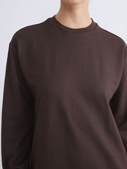 Bisiklet Yaka Sweatshirt Elbise