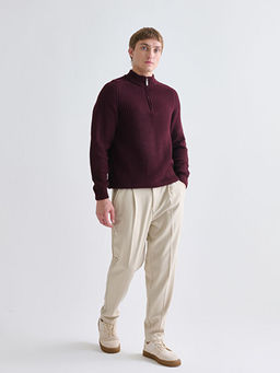 Dik Yaka Uzun Kollu Erkek Triko Kazak