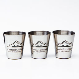 Стопки в чехле Самый сильный и надежный: нержавеющая сталь, набор 3 шт. ? 30 мл