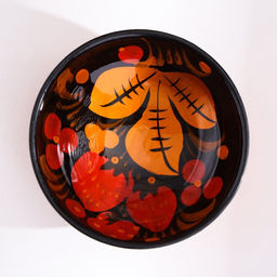 Солонка «Каравай», 7.5×3 см, хохлома, дерево