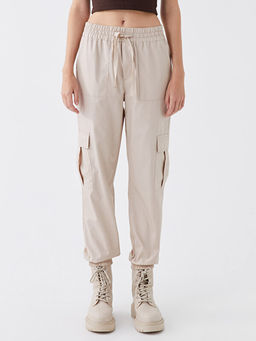 Beli Lastikli Standart Fit Kad?n Kargo Pantolon
