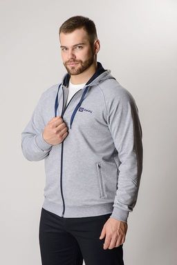 Спортивный костюм М-1828: Серый меланж / Тёмно-синий - Relay фото 3