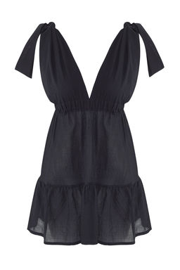 TRENDYOLMILLA Cizgili Mini Dokuma Baglamal? %100 Pamuk Plaj Elbisesi TBESS25EL00101 фото 5