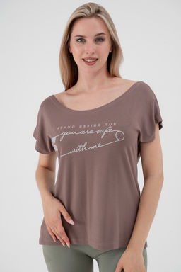 Футболка женская из вискозы Лирика какао You are safe - Амадэль фото 7