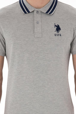 Erkek Slim Fit Polo Yaka Gri Melanj Basic Ti__rt Sepette S_rpriz _ndirim - U.s. polo assn фото 6