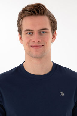 Erkek Regular Fit Bisiklet Yaka Lacivert Basic Ti__rt Sepette S_rpriz _ndirim - U.s. polo assn фото 2