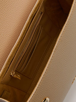 Женская сумка с ручками LOVE MOSCHINO CHAIN DETAIL CROCO Артикул 4192249, серовато-бежевый  фото 5