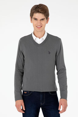 Мужской базовый свитер антрацитового цвета