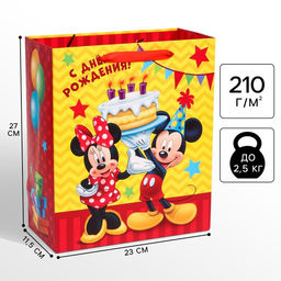 Пакет ламинированный вертикальный, 23 х 27 х 11,5 см С Днем Рождения!, Микки Маус - Disney фото 5