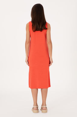 Kad_n K_rm_z_ Polo Yaka Midi Boy _rme Elbise Sepette S_rpriz _ndirim - U.s. polo assn фото 4