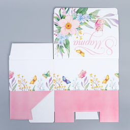 Цена за 2 шт. Коробка подарочная сборная, упаковка, «С 8 марта», 22 х 15 х 10 см