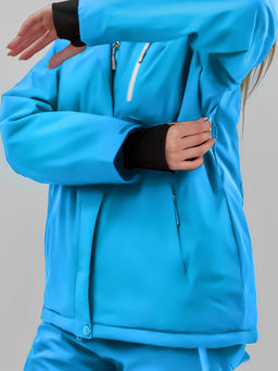 Горнолыжная куртка женская зимняя синего цвета 7015_1S - Chunmai фото 10