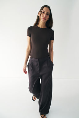 Pantal?n sastre amplio en mezcla de lino Easy Care - H&m фото 4