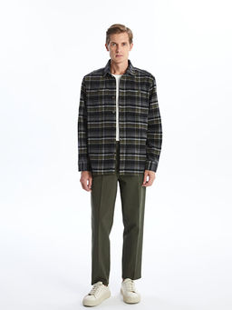 Regular Fit Uzun Kollu Ekose Gabardin Erkek G?mlek