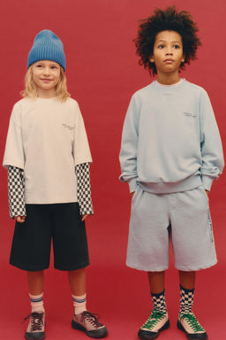 DOUBLE SLEEVE T-SHIRT AND CHECKERBOARD BERMUDA SHORTS SET - Zara фото 9