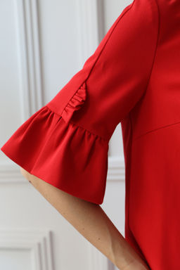 Платье прямое с воланами на рукавах - Looklikecat фото 5