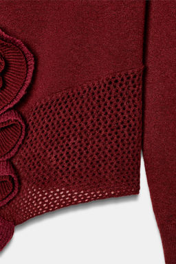 FLORAL TEXTURED KNIT JUMPER - Zara фото 9