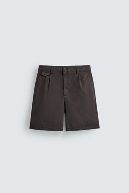BERMUDA REGULAR FIT PLIEGUES / Marr?n