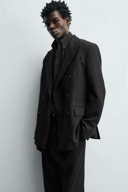 LIMITED EDITION WOOL BLEND DOUBLE-BREASTED SUIT BLAZER - Zara фото 5