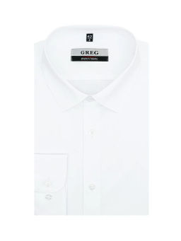 Сорочка мужская длинный рукав GREG 100/237/WH/ZVN STRETCH