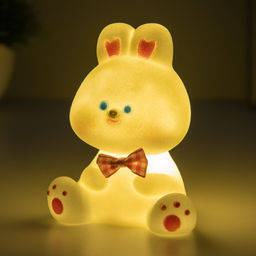 Фигурка светящаяся RISALUX «Зайка», LED-ночник, 1 Вт, 3×LR44, белый, 5×7.5×10 см