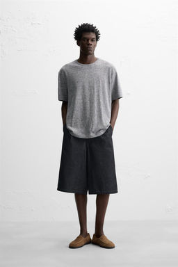 STRIPED COTTON - LINEN T-SHIRT