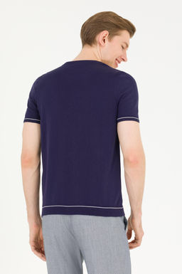 Мужской темно-синий вязаный свитер - U.s. polo assn фото 5