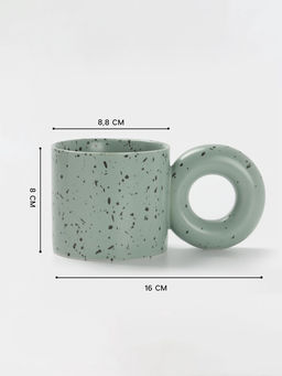 Кружка «Бублик», 350 мл, 16×8.8×8 см, серо-зеленый в крапинку