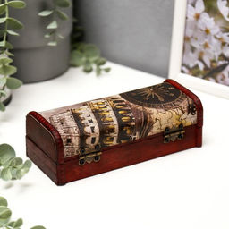 Шкатулка-купюрница «Карта», дерево, 5.5×17.5×8 см, МИКС