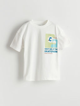 Bisiklet Yaka Bask?l? Erkek ?ocuk Ti??rt