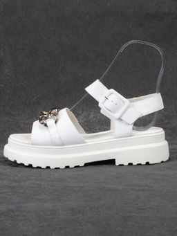 08-PEAG03-1 WHITE Босоножки женские (натуральная кожа) - Фабричный китай фото 6