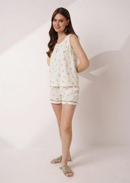 Пижама жен. (ЧЗ) св.бежевый/зеленый LSET15-1184